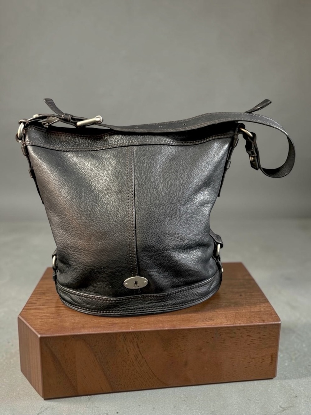Fossil Black Leather Shoulder Bag